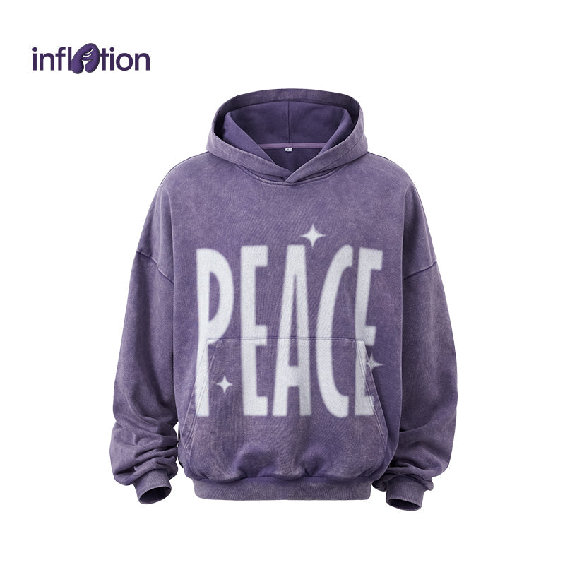 " Peace" Acid Washed Hoodies | Inflation Streetwear
